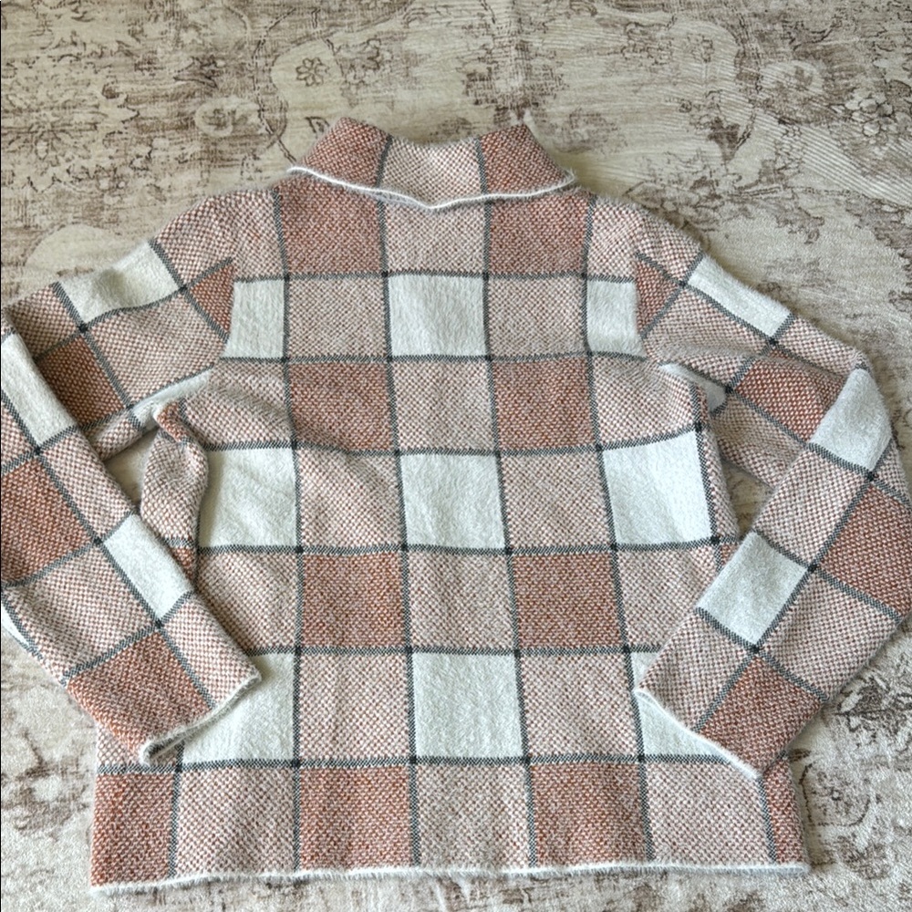 Plaid Button Snap Fuzzy Jacket - image 4